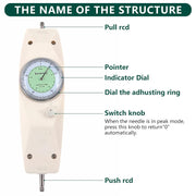 LABART Mechanical Analog Push Pull Gauge and Analog Dynamometer NK